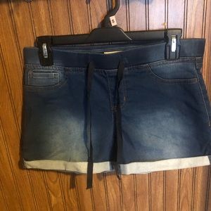 Stretch Blue Jean Shorts